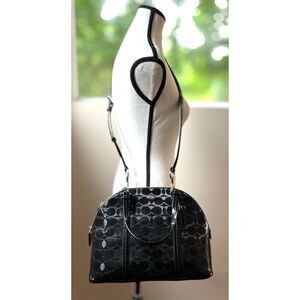 Coach Peyton Link C Embossed Patent Leather Domed Satchel